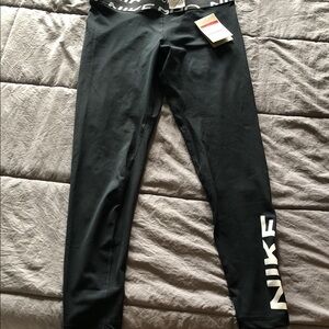 Nike Black Leggings with White Logo
